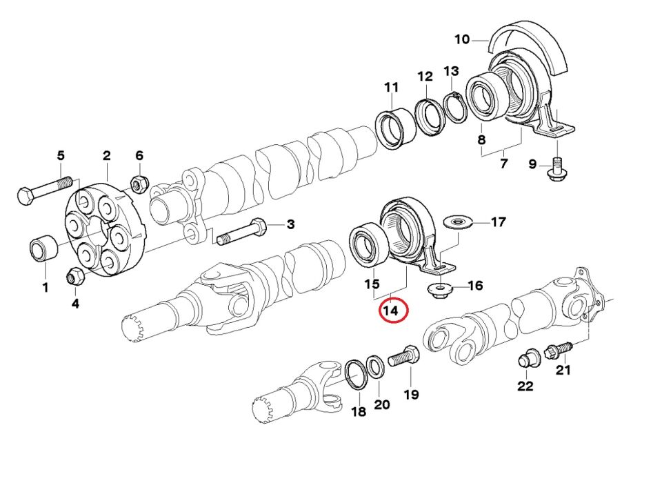 BMW 3 SERİSİ ŞAFT ASKISI - BİLYALI - E46.M47.M47N MEYLE