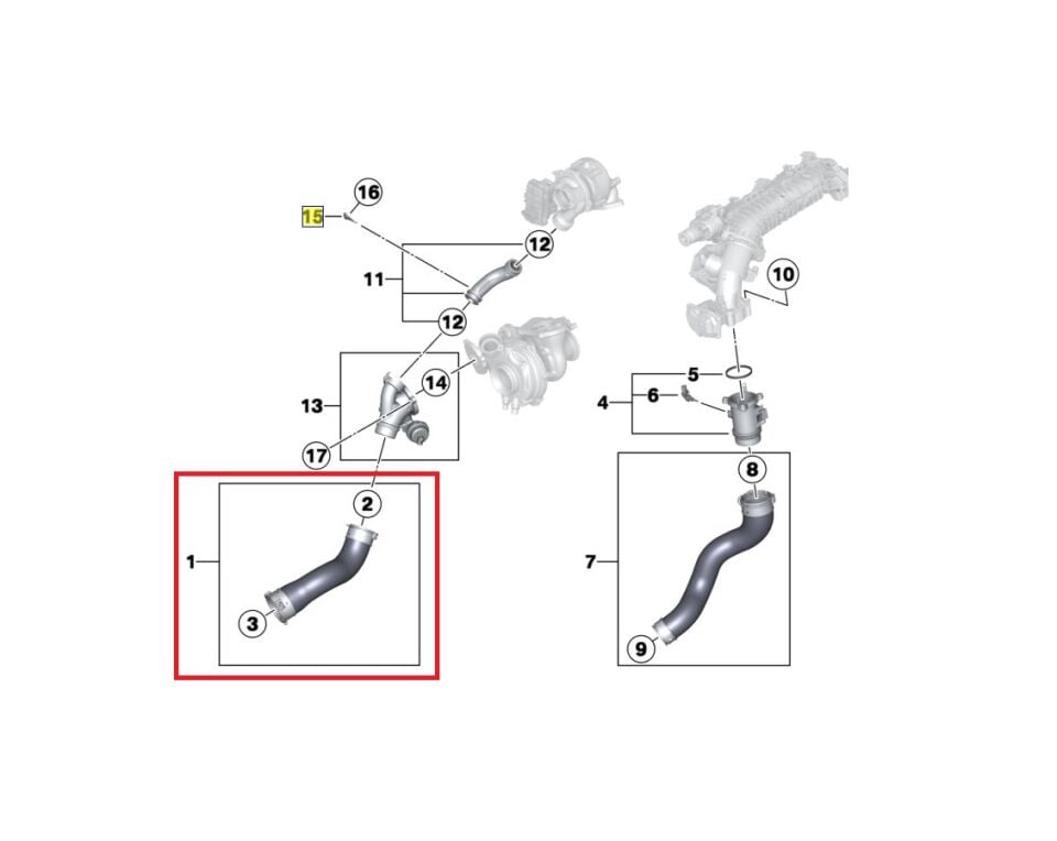 BMW 5 SERİSİ TURBO HORTUMU F10 YAN SANAYİ