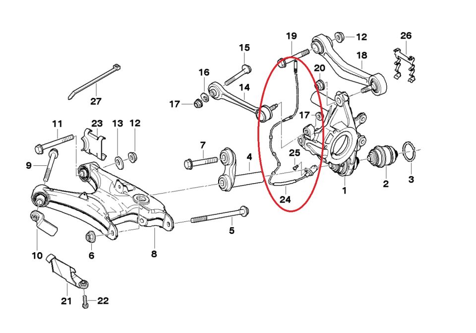 BMW 5 SERİSİ ARKA ABS SENSÖRÜ -MAVİ SOKET- E39 YAN SANAYİ
