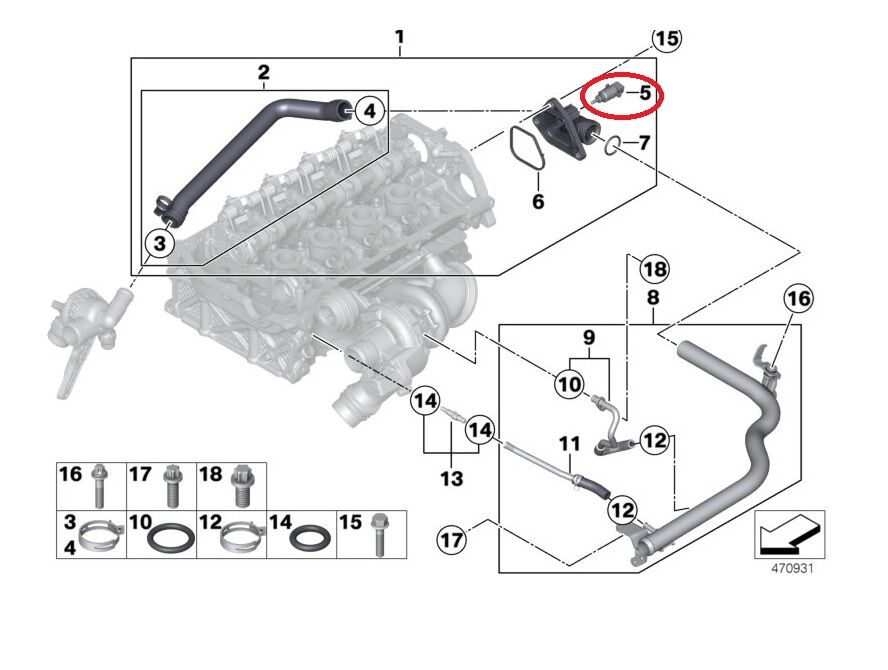 BMW 3-5 SERİSİ HARARET MÜŞÜRÜ SICAKLIK E39.E46.E90.F10.F20.F30 FEBİ
