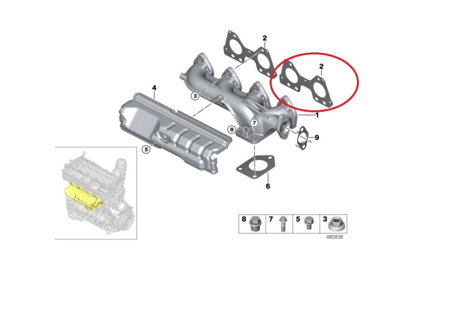 BMW 3-5 SERİSİ EGSOZ MANİFOLD CONTASI F20.F30.E90.F10.G30.N47 ELRİNG