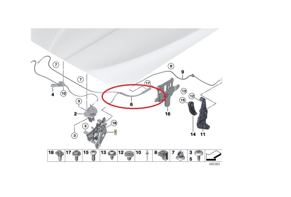 BMW 5 SERİSİ MOTOR KAPUT ÖN TELİ F10 YAN SANAYİ