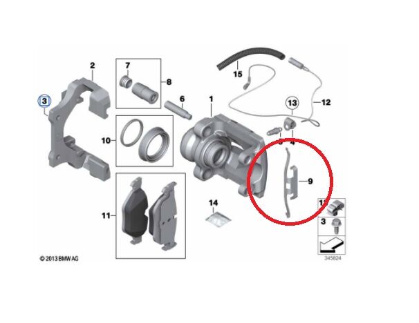 BMW 3 - 5 SERİSİ ARKA FREN BALATA YAYI - SAC - E46.E36.E34.E87 TEXTAR