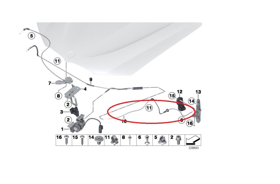 BMW X3 SERİSİ MOTOR KAPUT TELİ F25 YAN SANAYİ