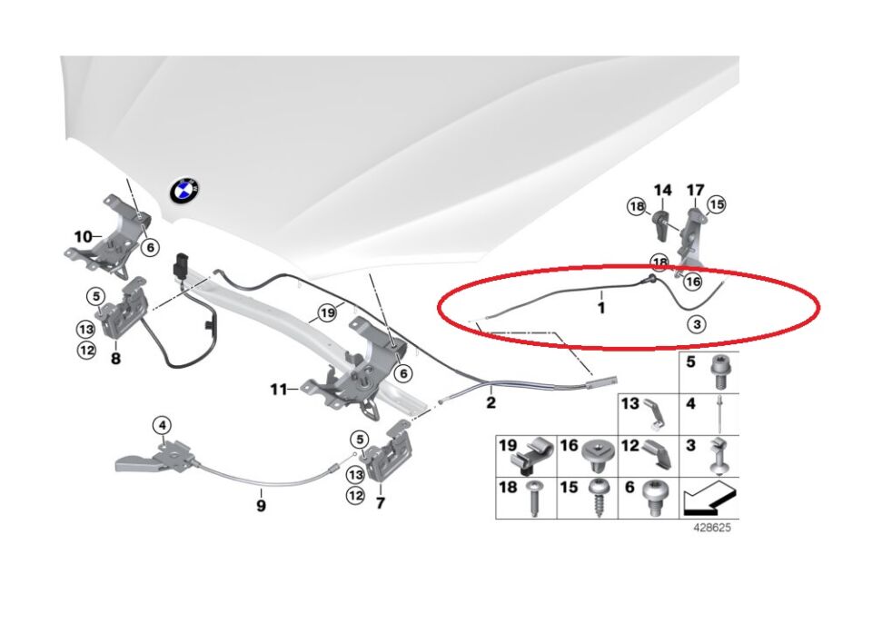 BMW X5 SERİSİ KAPUT TELİ F15.F16 YAN SANAYİ