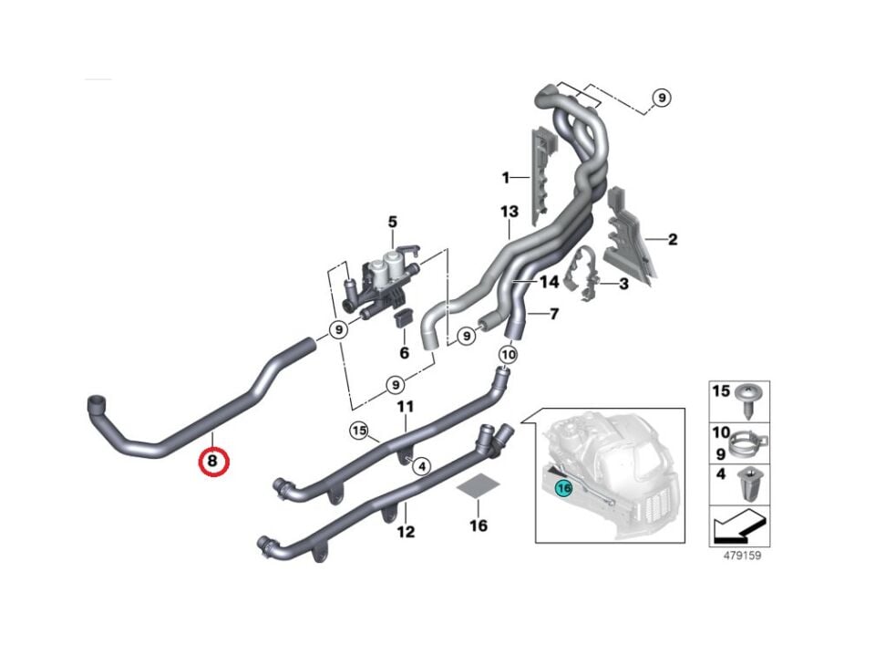 BMW 5 SERİSİ KALARİFÖR HORTUMU F10.LCİ YAN SANAYİ