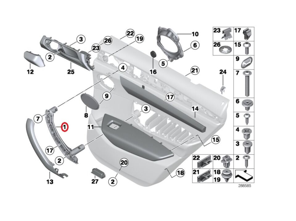 BMW X3 SERİSİ KAPI İÇ ÇEKME KOLU - L - SİYAH - F25 YAN SANAYİ