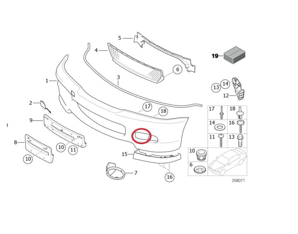 BMW 3 SERİSİ ÖN M TAMPON SİS TELİ IZGARASI R-L TEK E46/4.E46/2 YAN SANAYİ