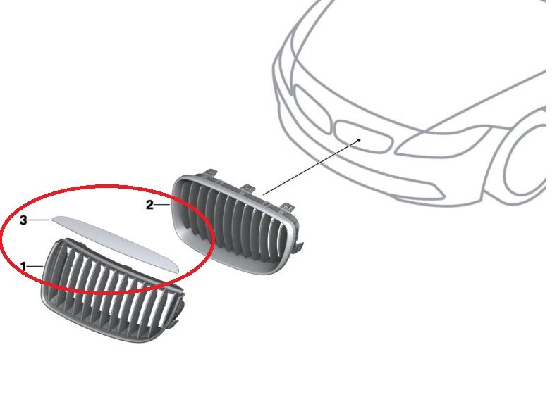 BMW 3 SERİSİ PANJUR ÜST NİKELAJI - L - E90 YAN SANAYİ