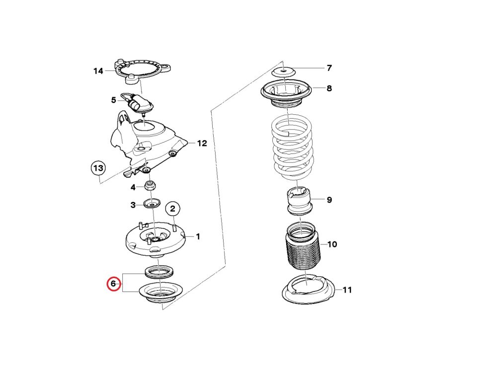 BMW 3-5 SERİSİ ÖN AMORTİSÖR TABLASI RULMANI E53.E46.E39.E60 FEBİ