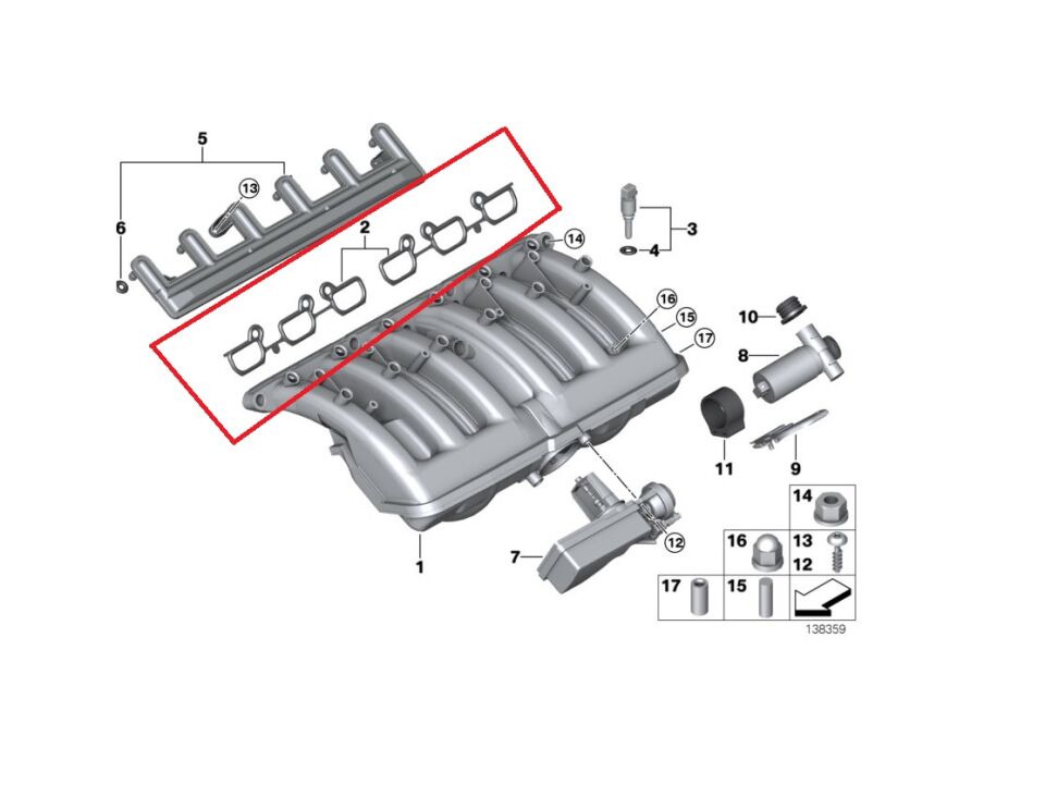 BMW 3-5 SERİSİ MANİFOLD CONTASI SET E46.E39.E60.M52.M54 ELRİNG