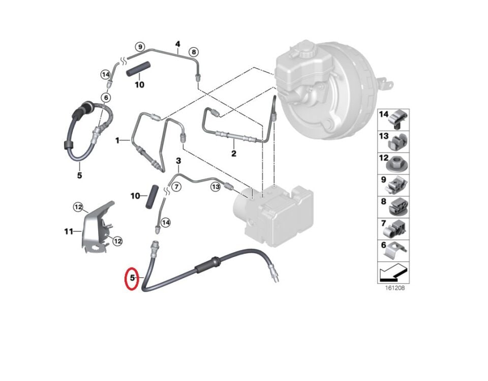 BMW 3 SERİSİ ÖN FREN HORTUMU E87.E90.>07/05 YAN  SANAYİ