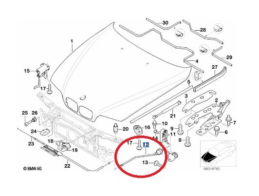 BMW 5 SERİSİ MOTOR KAPUT İÇDEN AÇMA TELİ E39 YAN SANAYİ