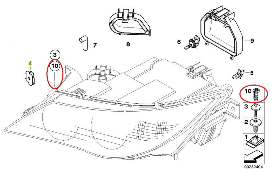 BMW 3 SERİSİ FAR AYAR VİDASI SOMUNU E36 4 LÜ YAN SANAYİ