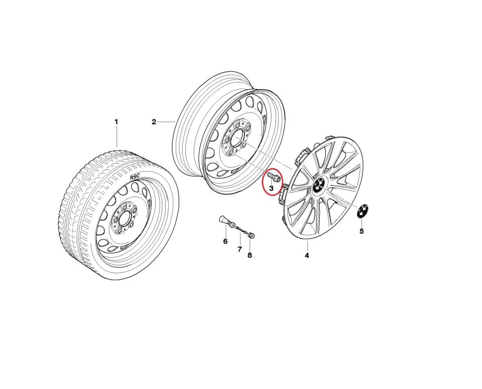 BMW 3-5 SERİSİ BİJON SİYAH M12X1,5 E36.E46.E34.E39.E60 YAN SANAYİ