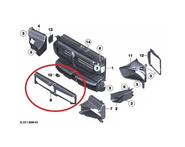 BMW 5 SERİSİ ÖN TAMPON ALT HAVA KANALI - M - F10 ORJNAL
