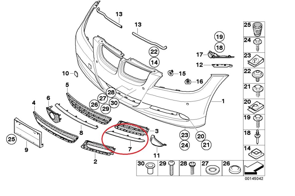 BMW 3 SERİSİ ÖN TAMPON KAPLAMASI R E90 YAN SANAYİ
