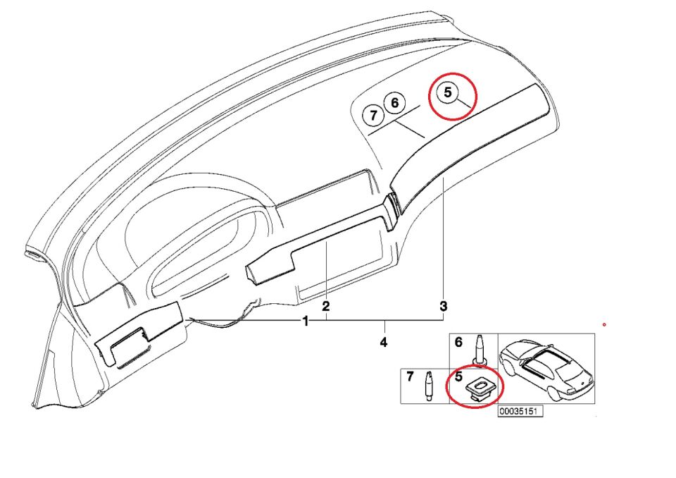 BMW 5 SERİSİ MAUN KLİPSİ - KIRMIZI - E60 10 LU YAN SANAYİ