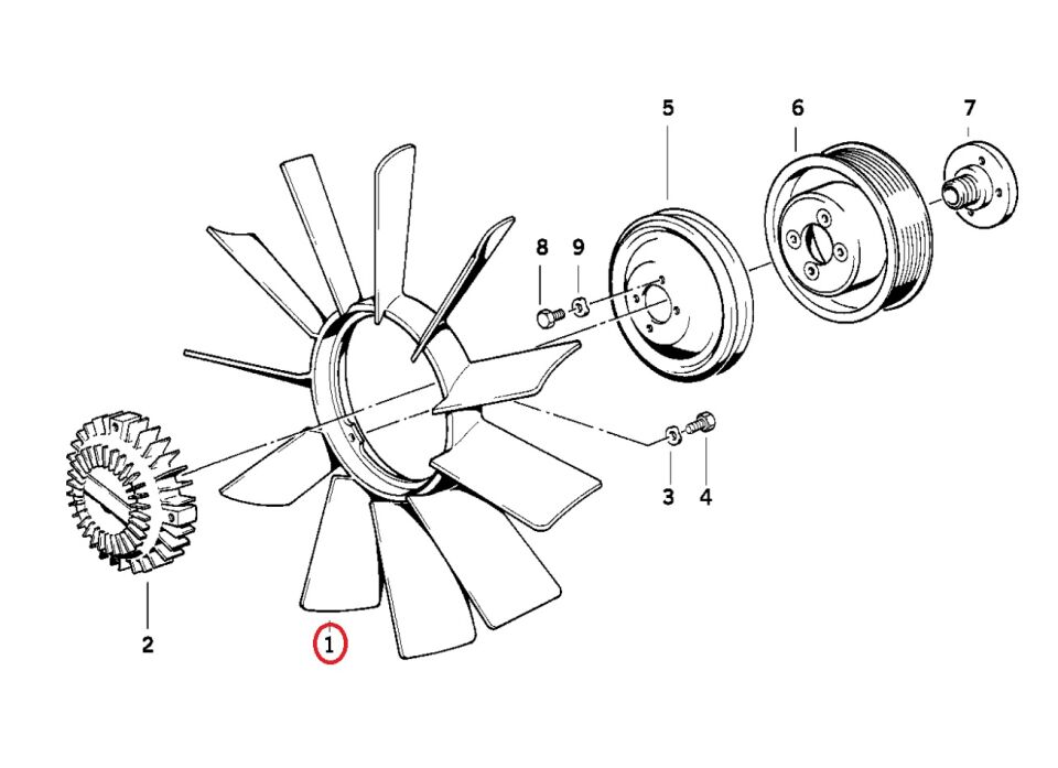 BMW 3-5 SERİSİ PERVANE  8 KANAT E30.M40.E34.M43 YAN SANAYİ