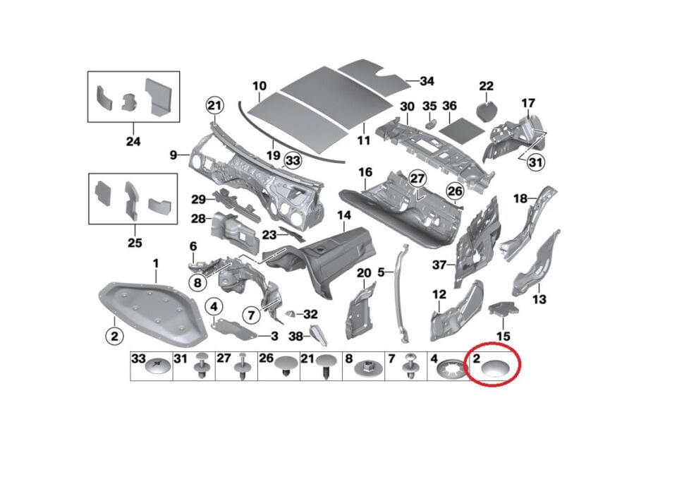 BMW 3-5 SERİSİ KAPUT KEÇE KLİPSİ E90.F10.F20.F30.G20 YAN SANAYİ