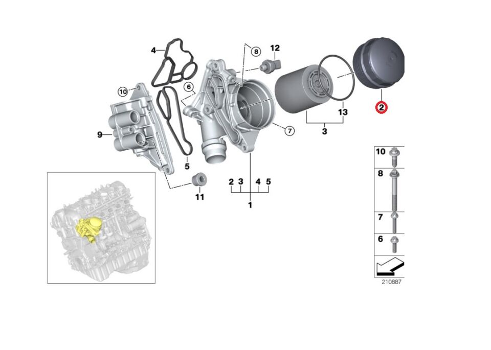BMW 3-5 SERİSİ YAĞ FİLTRE KAPAĞI E87.E90.F10.F30.F20 YAN SANAYİ