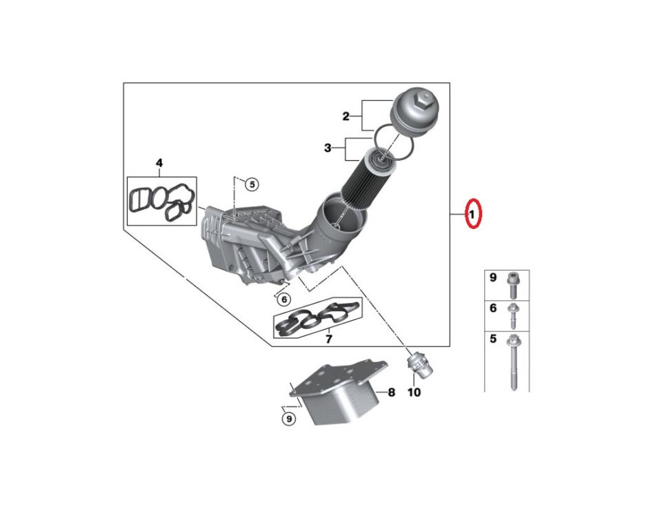 BMW 1-3 SERİSİ YAĞ FİLTRE KÜTÜĞÜ F20.F30.B48.B38.B47 ORJİNAL