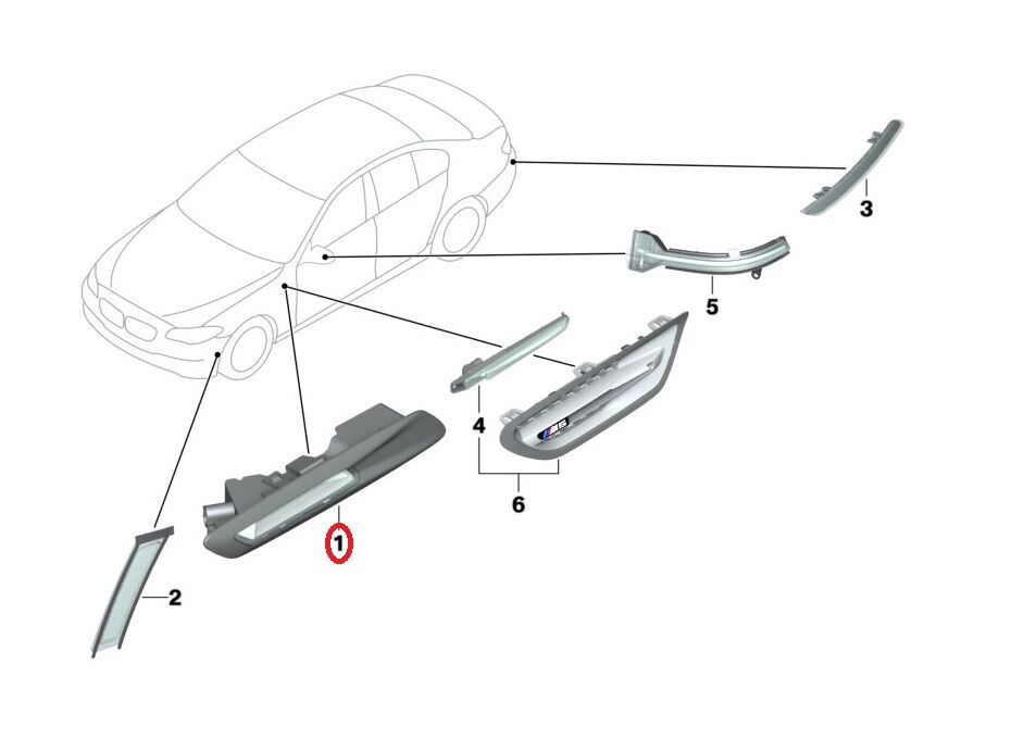 BMW 5 SERİSİ ÖN ÇAMURLUK SİNYALİ - R - F10 HELLA