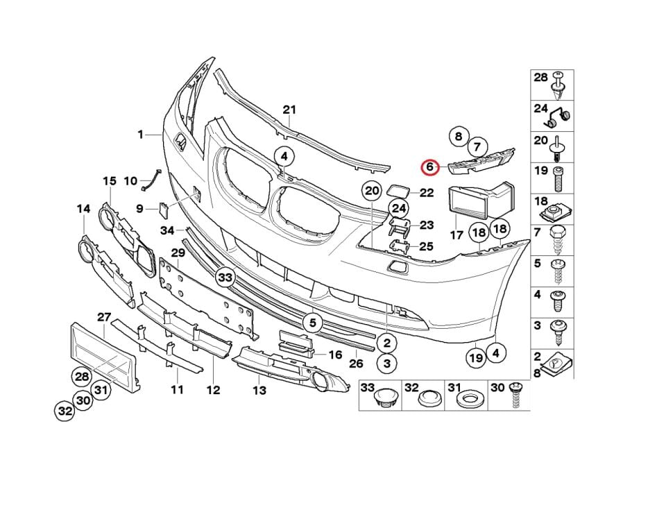 BMW 5 SERİSİ ÖN TAMPON BRAKETİ L E60 YAN SANAYİ