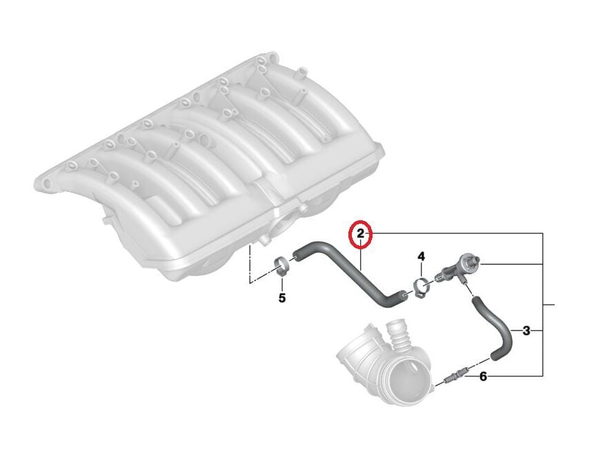 BMW 3-5 SERİSİ MOTOR HAVALANDIRMA HORTUMU E46.E39.X5.Z4.M54 YAN SANAYİ