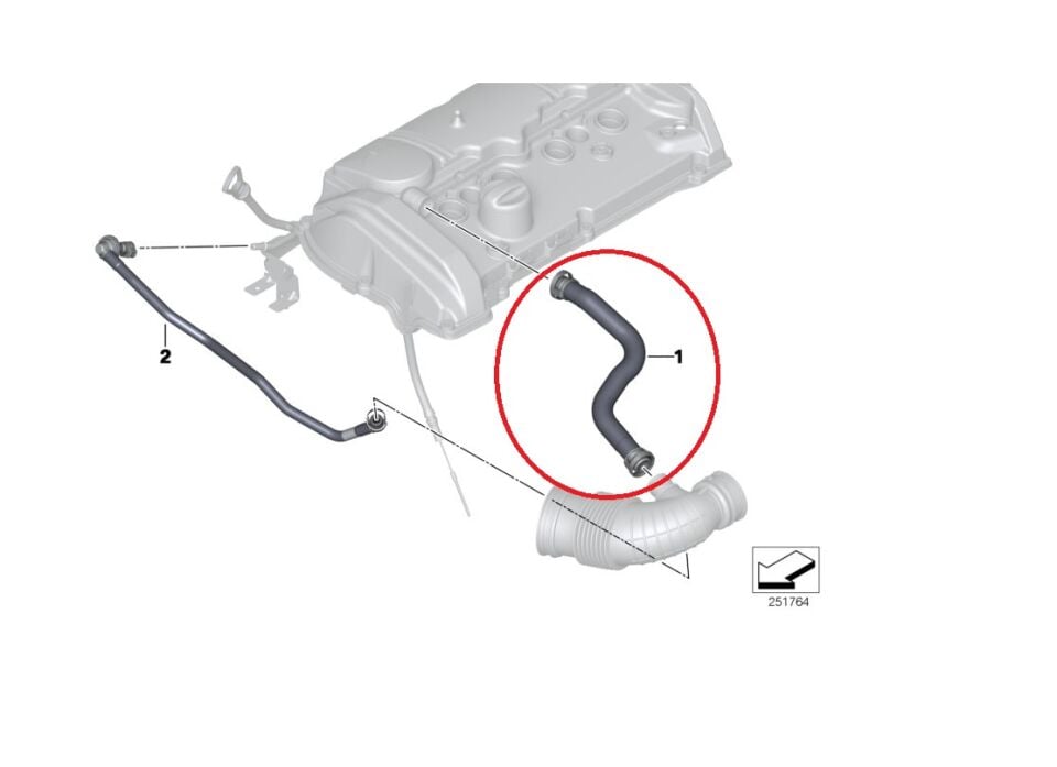 BMW 1-3 SERİSİ HAVA TAHLİYE HORTUMU F20.F30 YAN SANAYİ