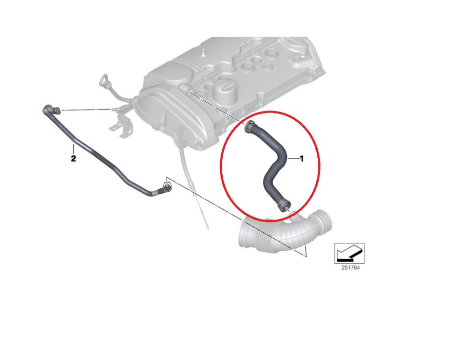 BMW 1-3 SERİSİ HAVA TAHLİYE HORTUMU F20.F30 YAN SANAYİ