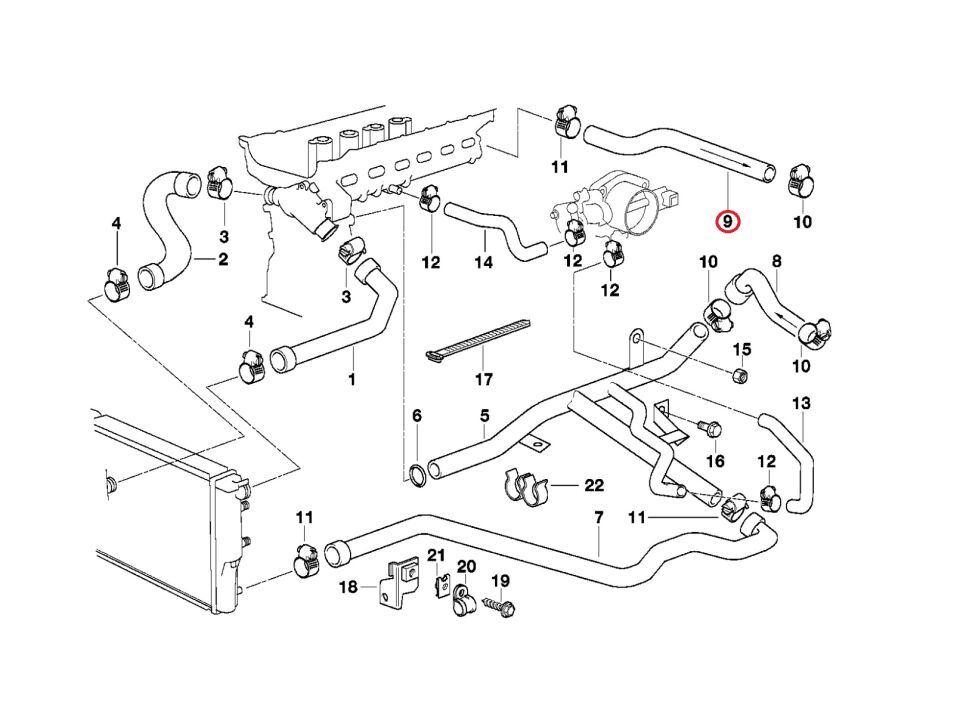 BMW 5 SERİSİ KALORİFER HORTUMU E39 YAN SANAYİ