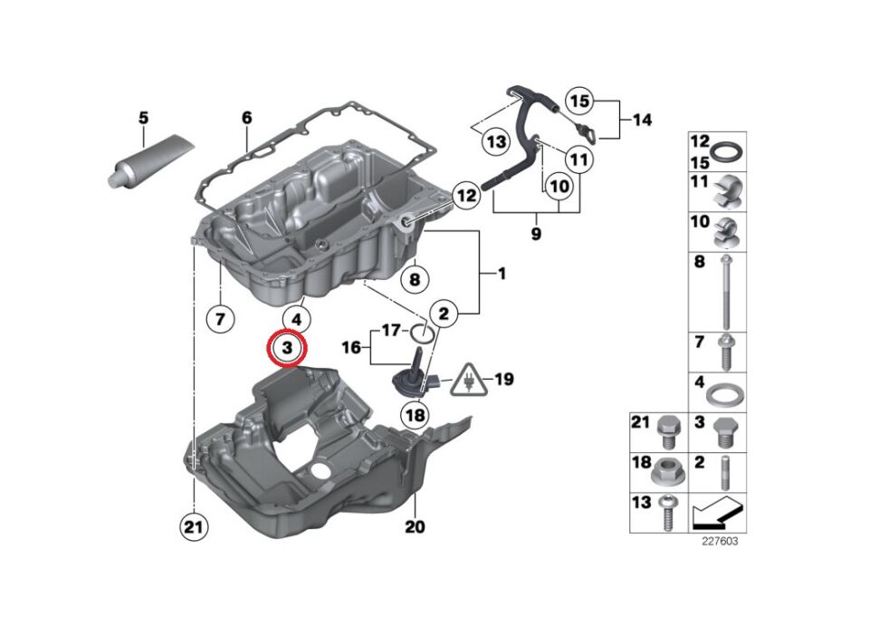 BMW 1-3 SERİSİ KARTER YAĞ TAPASI E87.E46.E90.E60 FEBİ