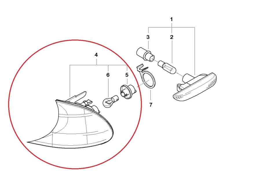 BMW 3 SERİSİ SİNYAL LAMBASI BEYAZ  - L - E46/2 DEPO
