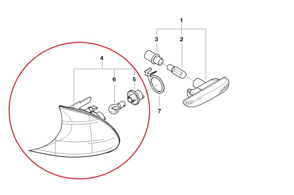 BMW 3 SERİSİ SİNYAL LAMBASI BEYAZ  - L - E46/2 DEPO