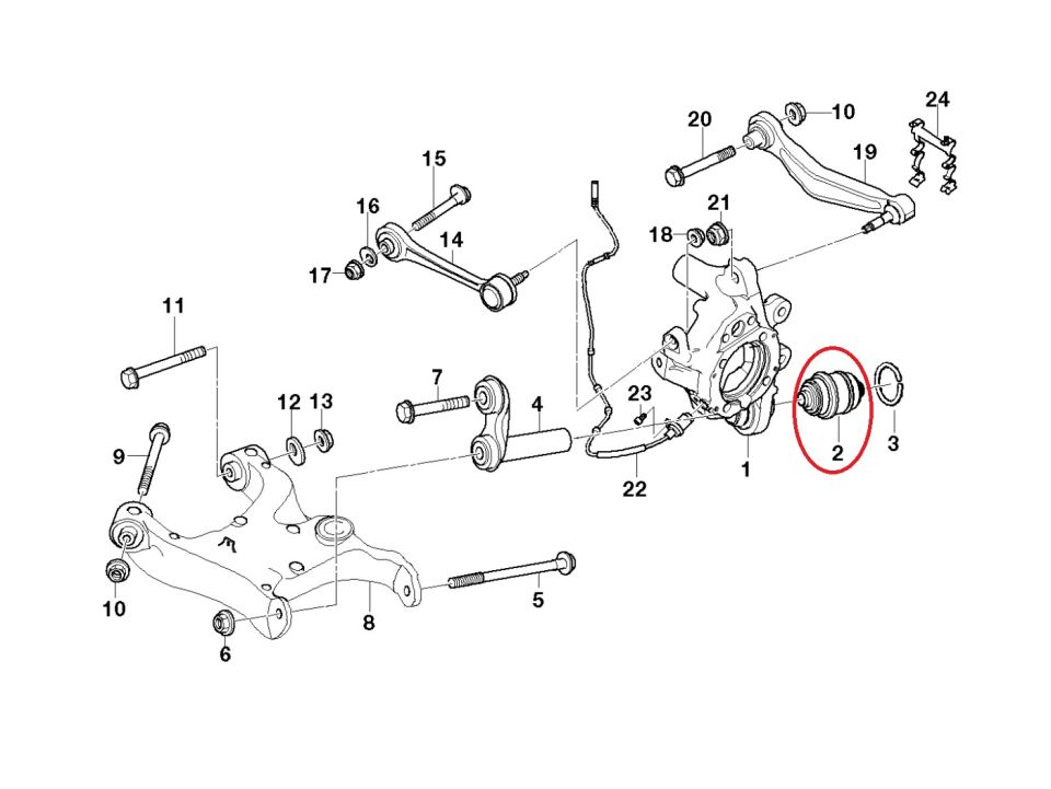 BMW 5-X5 SERİSİ ARKA TAŞIYICI YAĞLI BURÇ E39.E60.X5.E53 MEYLE