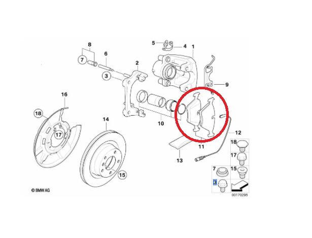 BMW 3 SERİSİ ARKA FREN BALATASI E87.E90.07/05< YAN SANAYİ