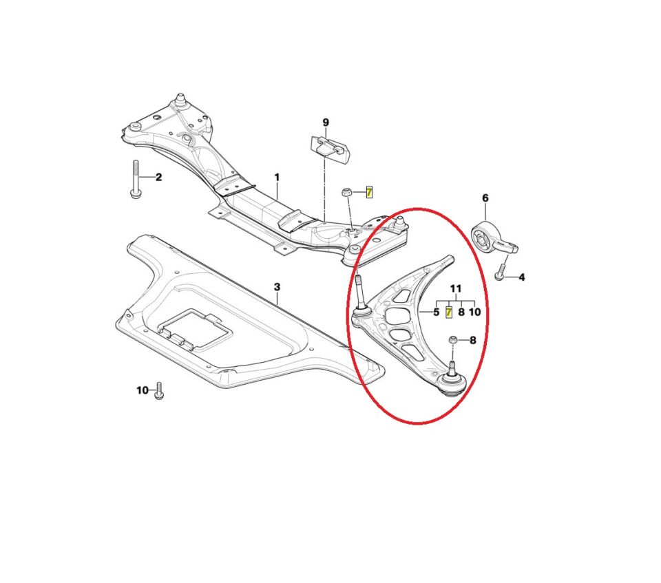 BMW 3 SERİSİ ÖN SALINCAK - L - BURÇSUZ E46 YAN SANAYİ