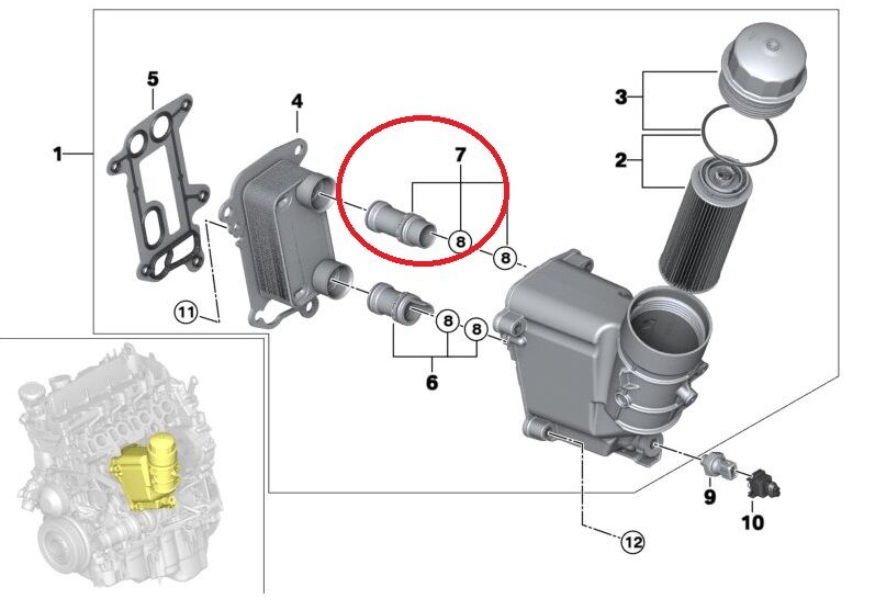 BMW 1 - 3 SERİSİ YAĞ SOĞUTUCU BORUSU E90.E87.E60 ORJİNAL