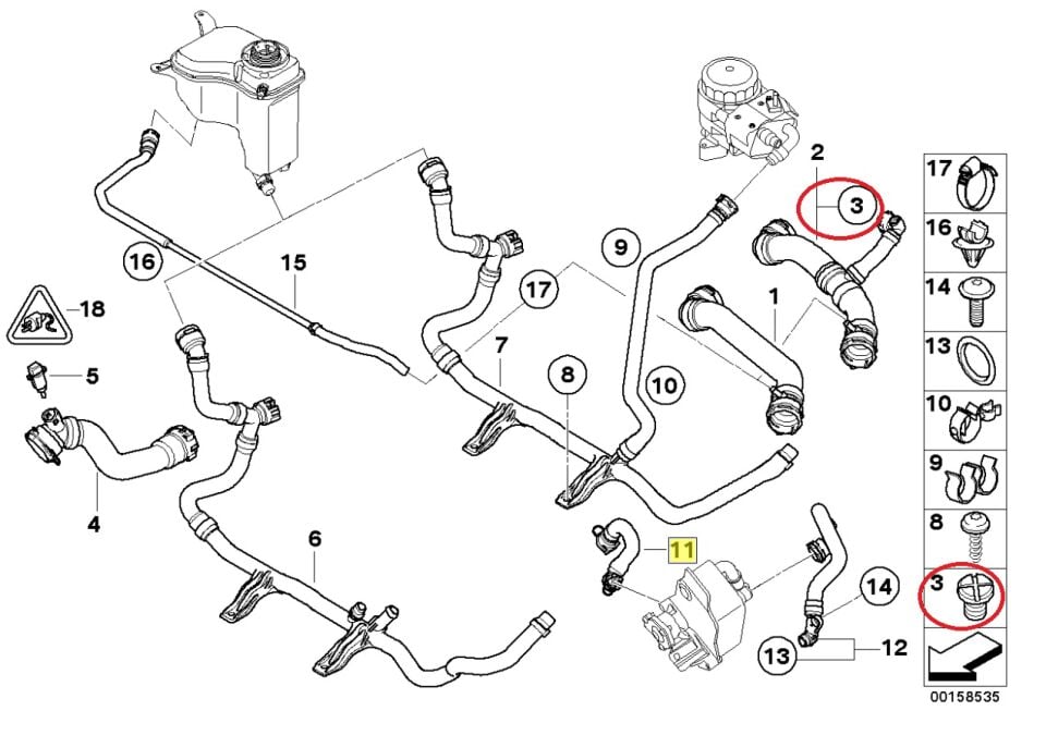 BMW BÜTÜN MODELLER RADYATÖR HAVA ALMA TAPASI - İNCE - E36.E46.E60.E90.F10.F30 2 Lİ FEBİ