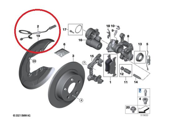 BMW 1-2 SERİSİ ARKA BALATA İKAZ FİŞİ F56.F40.F44.F45 YAN SANAYİ