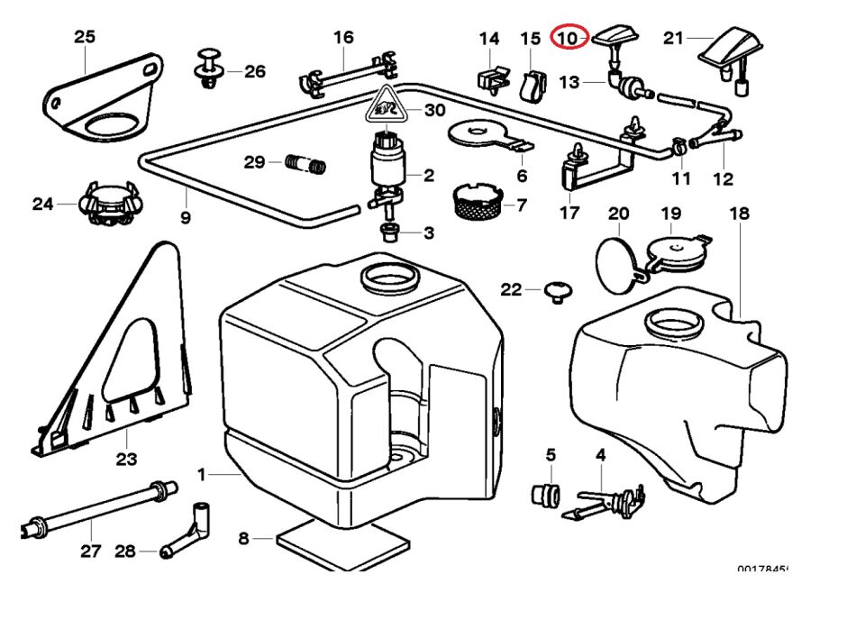 BMW 3 SERİSİ CAM SU FİSKİYE MEMESİ TEKLİ E36 YAN SANAYİ