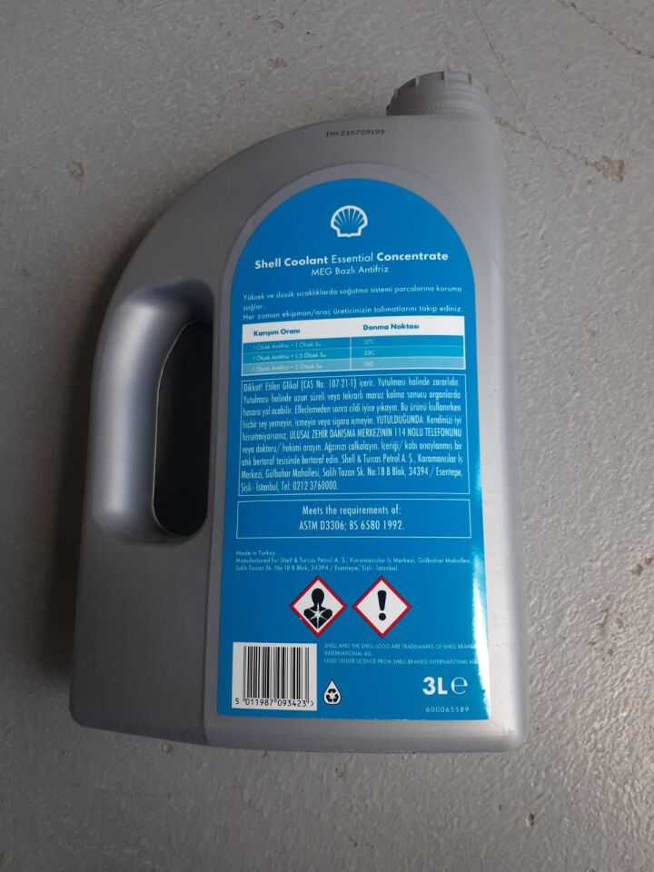 BÜTÜM ARAÇLAR ANTİFİRİZ == 3 LİTRE == TÜM MODELLER SHELL