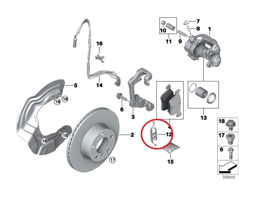 BMW 1-3 SERİSİ ÖN FREN BALATA YAYI - SAC - E36.E46.E87.E90 ATE