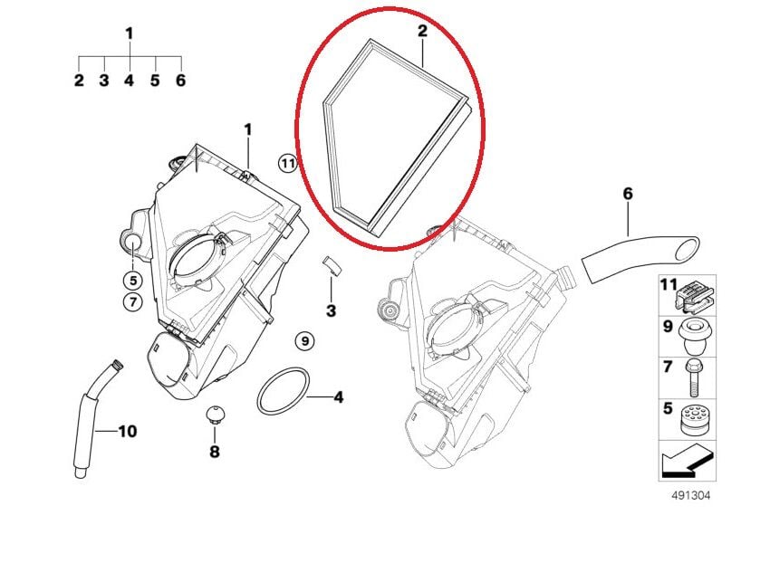 BMW 1 - 3 SERİSİ HAVA FİLTRESİ LX1640 E87.E90 YAN SANAYİ