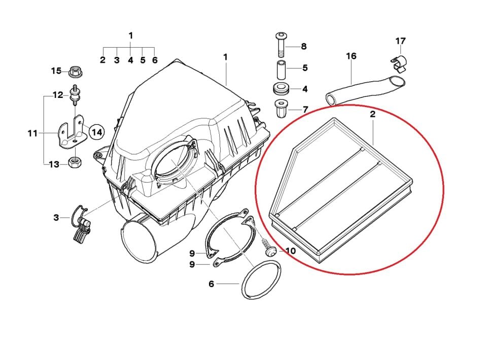 BMW 5 SERİSİ HAVA FİLTRESİ E60 YAN SANAYİ