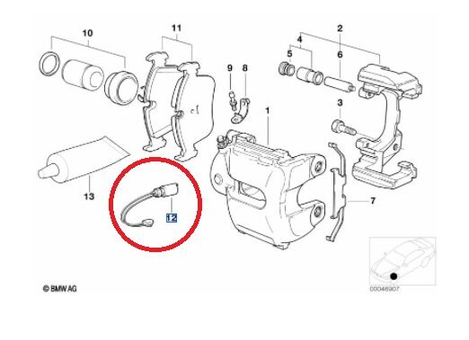 BMW 3 SERİSİ ÖN BALATA İKAZ FİŞİ E46.330İ. YAN SANAYİ