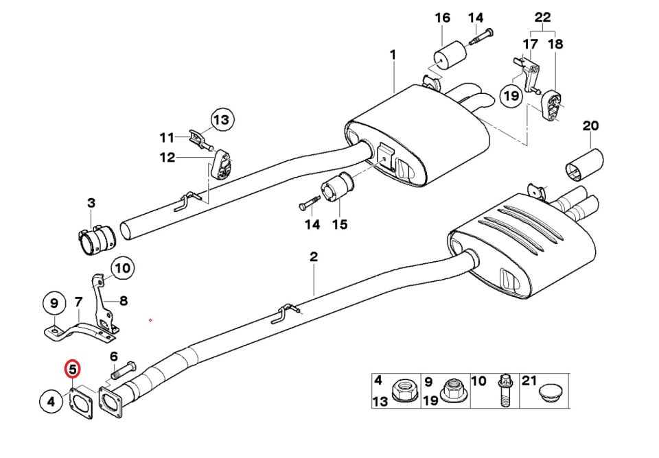 BMW 5-X5 SERİSİ EKSOZ CONTASI E60.X5.E53.E83 YAN SANAYİ