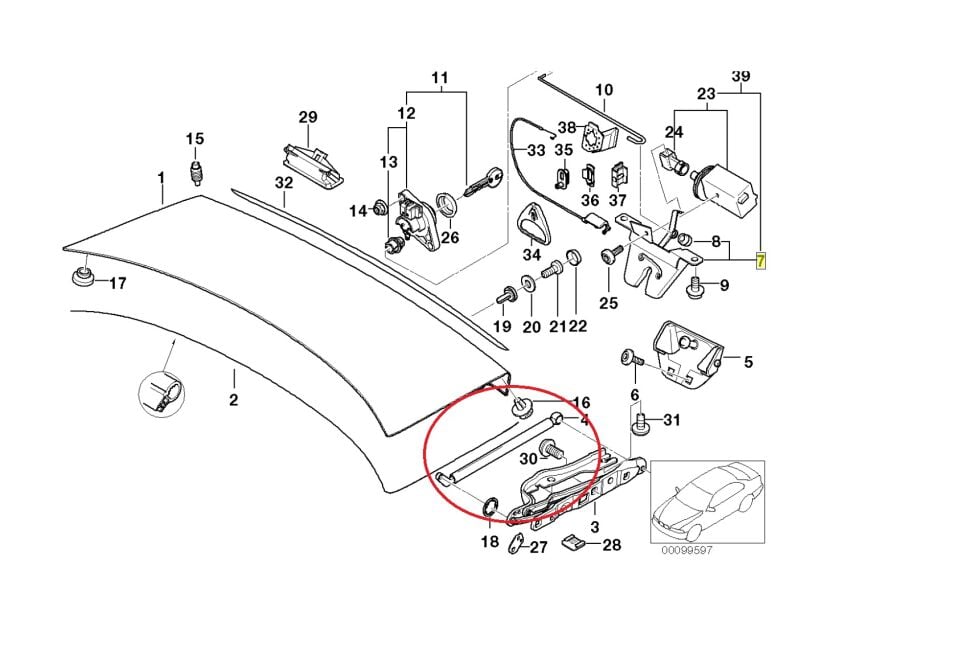 BMW 5 SERİSİ BAGAJ KAPAK AMORTİSÖRÜ E39 YAN SANAYİ