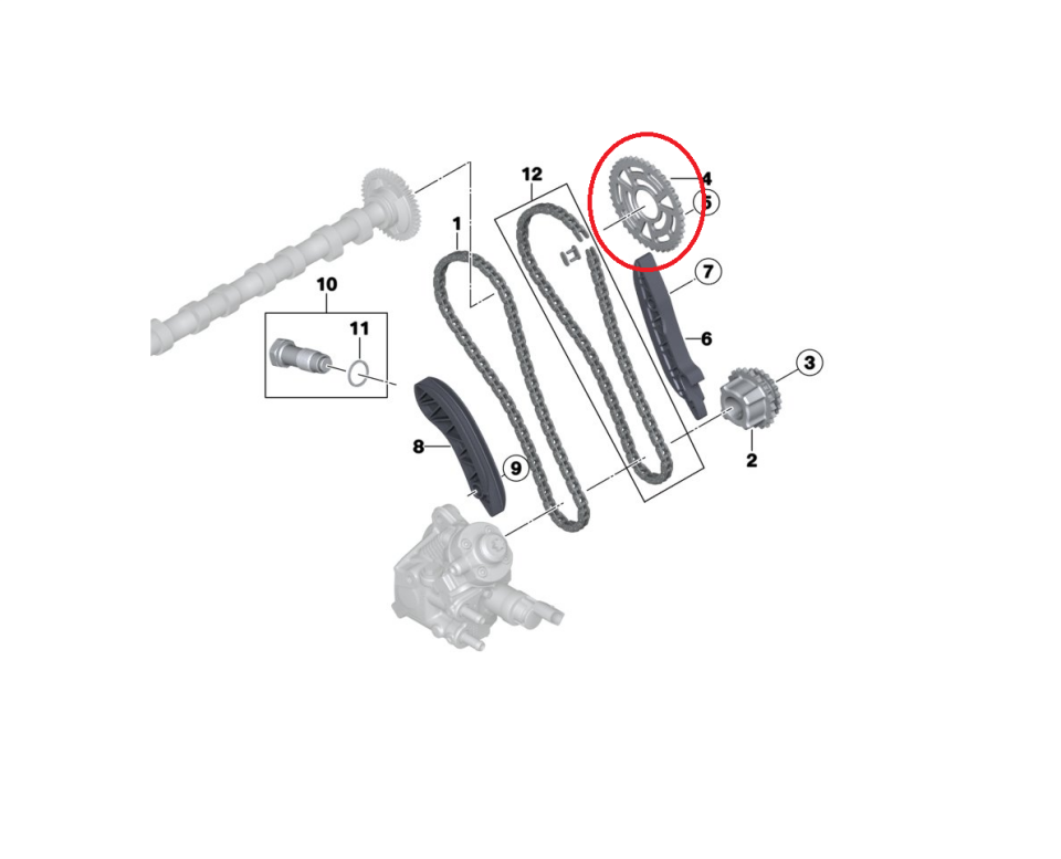 BMW 3-5 SERİSİ ZİNCİR DİŞLİSİ F10.F20.F30.E90.N47 YAN SANAYİ